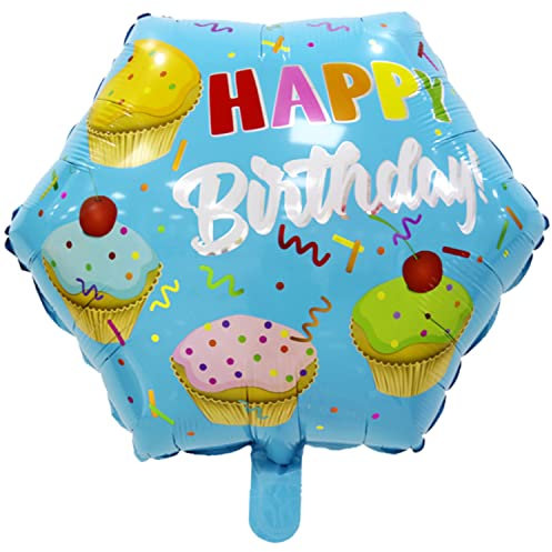 Happy Birthday Luftballons - Geniale Geschenkidee Deko für Geburtstage oder Partys Ballon Helium Folienballon klein mit für Kinder Dekoration Partydeko JGA Geschenkidee - Muffins
