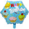 Happy Birthday Luftballons - Geniale Geschenkidee Deko für Geburtstage oder Partys Ballon Helium Folienballon klein mit für Kinder Dekoration Partydeko JGA Geschenkidee - Muffins