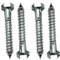 Coach Screws Hex Head Width 17mm Galvanised Zinc Plated Steel Wood Screw Hexagon M10 Lag Bolts Silver Half Thread Self-Tapping Long 3 inch x 0.4 inch (10mm x 80mm) Box of 4 pcs