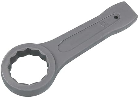 Neilsen CT4586 65mm Slogging Ring Spanner - Box End Striking Wrench | Flat Pattern | Material: Forged and Tempered Carbon Steel | Ideal for Seized Nuts Applications