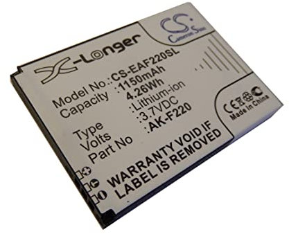 vhbw Akku Ersatz für Emporia AK-F220 für Handy Smartphone Telefon (1150mAh, 3,7V, Li-Ion)