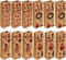 Yukiyi 12 Pcs Brown Kraft Paper Christmas Wine Bottle Gift Bags, Fits 750ml Bottles, 4 Christmas Patterns, Santa Claus, Snowman, Wreath, Bells Wrapping, Party Favors