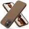 CALOOP Liquid Silicone Case Designed for iPhone 12 Mini Case 5.4 inch, Full Body Protective Covered Silky-Soft Anti-Scratch Gel Rubber Slim Shockproof Cover with Microfiber Lining, Light Brown