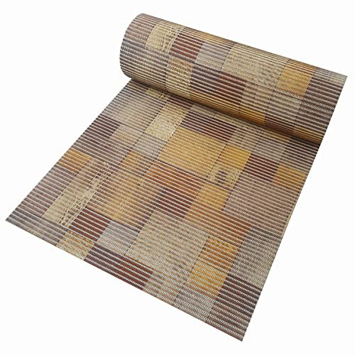 Badematte Bodenbelag Duschvorleger - Holz Braun Eckig 65 x 120 cm - Weichschaum Bodenmatte Badteppich Antirutsch Vorleger Matte