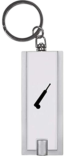 Azeeda 'Cricket Bat & Ball Silhouette' LED Torch Keyring – Compact Pocket Flashlight with Keychain – Handy Mini Light for Bags and Keys (KT00029122)
