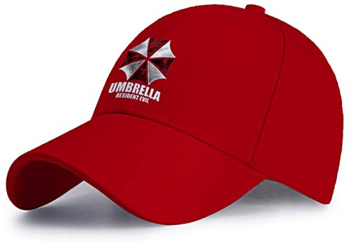 FLOATING Herren Baseball Cap - Resident ev-il Cotton Cap Verstellbarem Männer Frauen Outdoor Running Freizeit Hut-Red||57-59cm