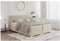 MEBLINI Boxspringbett mit Bettkasten - Gepolstert Doppelbett mit Matratze und Topper - Polsterbett mit Stauraum - Bett mit Kopfteil - Stauraumbett - ALBA - 140x200 - H3B/Beige Samt