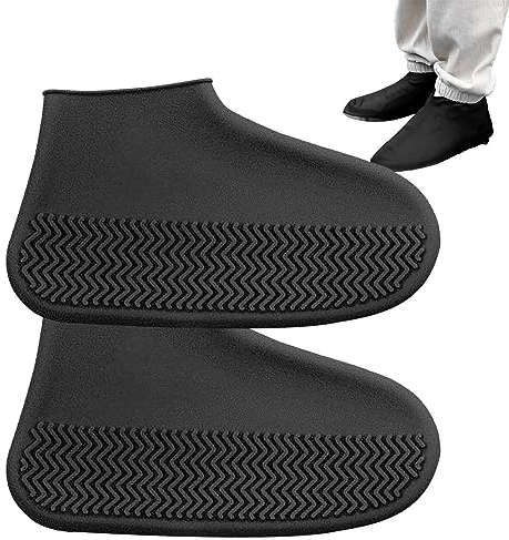 Unisex Wasserdichte Silikon Überschuhe, ein Paar | Outdoor Wasserdichte Regenschutz Überschuhe Rutschfeste Silikon Schuhe Abdeckung Verschleißfeste für Regen, Schneetag, Schlammige Straßen