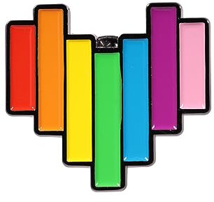 PrideGEO Regenbogen Brosche, LGBTQ+ Pride Pin Anstecker, kreatives Design für Kleider, Anzüge, Jacke, Taschen, Rucksäcke - Rainbow Love