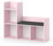 Vicco Kinderregal Luigi, Spielzeugregal mit Sitzbank, Rosa, 107.2 x 88.6 cm ohne Faltboxen