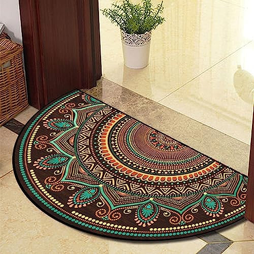 Semi Circle Funny Out Welcome Half Moon Kitchen Rugs Inside Door Mats Doormat Indoor Heavy Duty Non Slip Washable Large orange heart 80x160cm