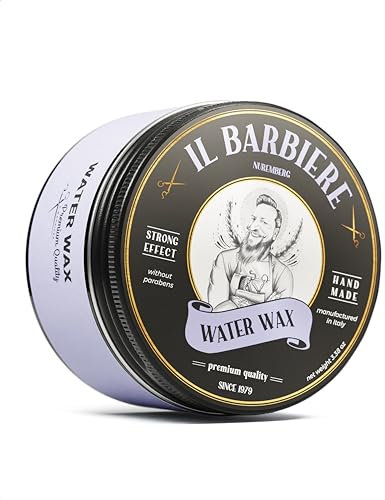 Il Barbiere® Water Wax Pomade Wasserbasiert 2er Set - Glänzendes Haarwachs, Starker Halt, Pomade Herren, Haarwachs Männer - Ohne Parabene, Silikonfrei - 2x 100ml