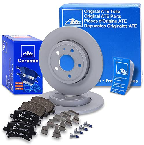 ATE Bremsenset Hinterachse inkl. Bremsscheiben hinten Ø 288 mm voll und Ceramic Bremsbeläge hinten Kompatibel mit AUDI A4, SEAT EXEO (3R2), EXEO ST (3R5)