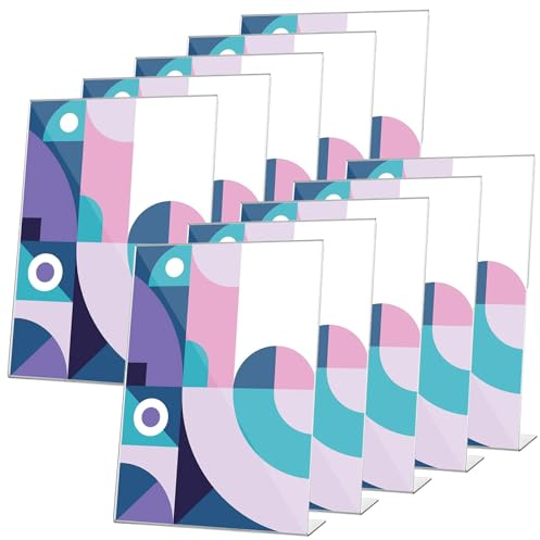 GBACHOOSE Lot de 10 Présentoir de Table Acrylique Inclinée, Présentoir Incliné de Table, Présentoir de Table Acrylique A5, Presentoir Plastique Transparent A5 pour Restaurant, Café, Magasin