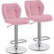 Yaheetech Juego de 2 Taburete de Bar Taburete de Altura Ajustable 89-111 cm Taburete Industrial Metal Silla de Cocina Tasburete Alto para Cocina Bar Comedor Rosa