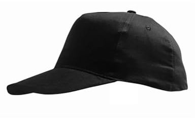 Sol´s Six Panel Cap Buffalo Baseballkappe 100% Baumwolle, verstellbar, einfarbig, Unisex, Einheitsgröße, Sonnenmütze (1x Schwarz & 1x HLKauf-Block)