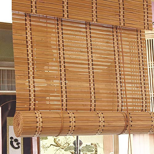 Bambusrollo, japanischer Stil, Außenrollo, 60 % Verdunkelung, Sonnenschutz für Pavillon, Balkontür, 145 cm breit x 220 cm lang