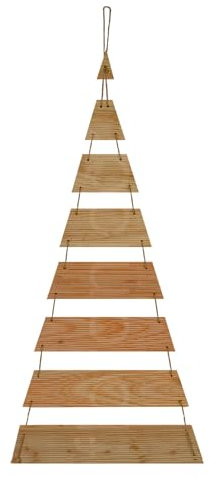 Floranica Weihnachtsdeko Hängender Weihnachtsbaum 100 cm hoch Lärchenholz Wanddekoration zum Hängen Weihnachten Wand Deko Holzweihnachtsbaum Winterdeko Tannenbaum zum Aufhängen