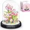 Kit de Blocs de Construction de Fleurs, Ensemble de blocs de construction de Artificielles à Faire Soi même Avec Housse Anti poussière, Bouquet de Fleurs Cadeau pour Adultes Enfants (Gardénia)