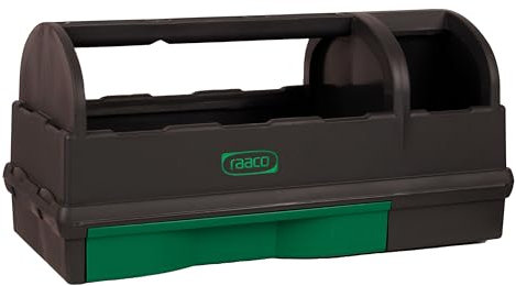 raaco Werkzeugträger, Werkzeugkasten mit Tragegriff leer aus Kunststoff, 22,8 x 47,6 x 23 cm, Belastbar bis 25 kg, leicht, mit Innenfach – ideale Werkzeugbox für Organisation und einfachen Transport