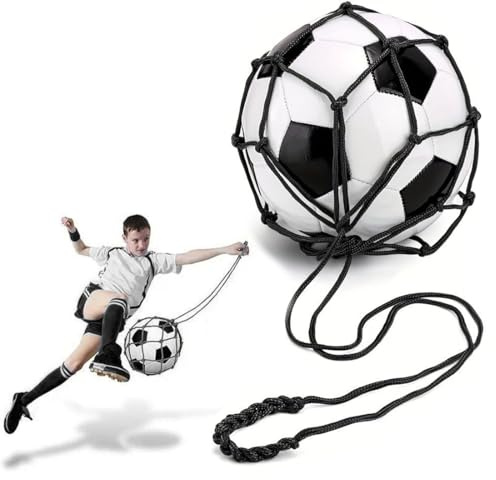 SGERUFZ Fußball Kick Trainer Fußballnetz, Kicker Ballnetz Net Tasche Solo Soccer Kick Praxis Trainingshilfe Fußball Rückkehr Trainer Netz für Kinder Jugendliche Erwachsene Kickübungen