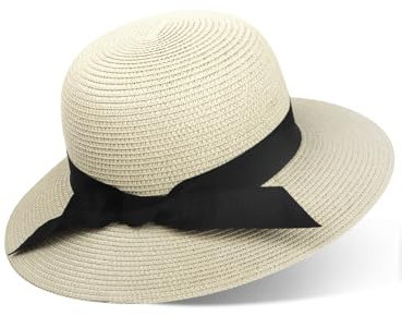 Zylioo XL/XXL Strohhut Sonnenhut Damen für Großen Kopf, Stroh Strandmütze mit Breiter Krempe,UV Schutz Sommerhut