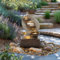 CHARLES BENTLEY 4 Tier Water Feature, UV Resistant, Weather Resistant, Mains Powered, Plug Included, Frost Resistant, Modern, Water Fountain, Built In LED Lights, Polyresin, Stone (59.5x31x25cm)