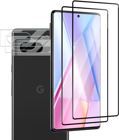 VideoSecu 2+2 Stück für Panzerglas für Google Pixel 7 Kamera Schutzfolie, 9H Härte HD Blasenfreie Gehärtetes Glas Displayschutzfolie - 100% Touchgenauigkeit, Kratzfest, Vollständige Abdeckung
