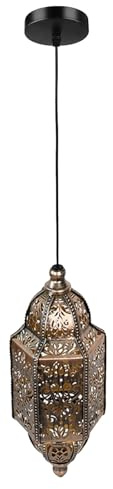 Hängelampe Pendelleuchte mit Fernbedienung, batteriebetrieben akku glühbirne dimmbar 9 Farben marokkanische lampe, orientalische lampe hängelampe ohne strom, perfekte Innenleuchte für jedes Ambiente.(