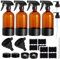 Kuleyng 500ml Amber Glass Spray Bottles – Pack of 4 | Refillable Empty Sprayers with Adjustable Nozzle for Cleaning, Plants, Essential Oils & Hair Care | UV Protection for Sensitive Liquids