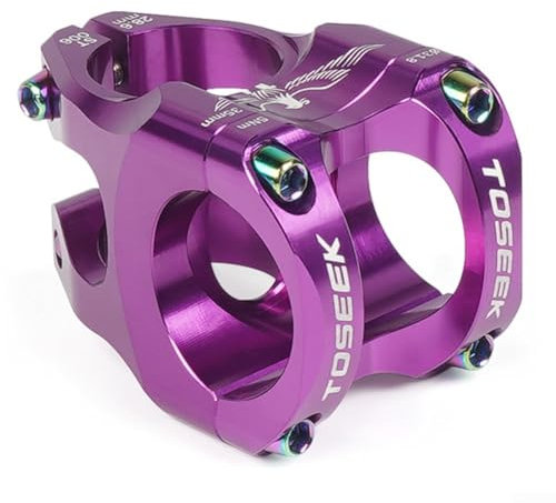 Attacco manubrio corto per bicicletta, 35 mm, CNC, 31,8 mm, in lega di alluminio, per MTB e bici da strada, 3,8 cm, per forcella DH AM Component (viola)