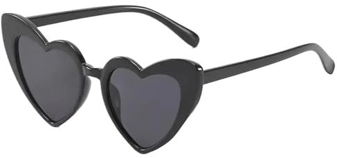 MWAHJU Party Brille 20 stücke Herz Sonnenbrille Cartoon Brillen Vintage Herz-Förmigen Sonnenbrillen Outdoor Brille(Black)