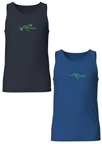 Chiemsee Tanktop Boys 2er Pack mit Kangaroo Print Unterhemd für Jungen (DE/NL/SE/PL, Numerisch, 158, 164, Regular, Dunkel Blau/Medium Blau)