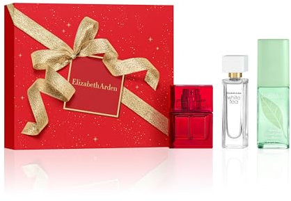 Elizabeth Arden Prestige Fragrance Coffret 3-teiliges Geschenkset, rote Tür, grüner Tee, weißer Tee, luxuriöser Duft als Geschenk für Frauen