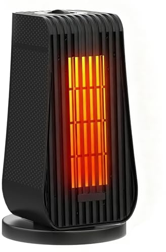 Chauffage Soufflant Salle de Bain Ninonly 1200W PTC Chauffage Electrique Economique avec 90° Oszillation, 6 Modes, Rapide en 3 Secondes Protection Multiple pour Salle de Bain, Bureau, Salon Noir