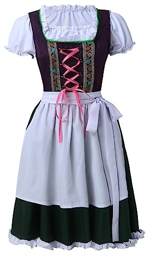 Costume Dirndl 2025 pour fête de la bière traditionnelle allemande, violet, XXL