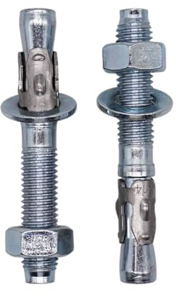 SKIR'CO Lot de 4 chevilles d'ancrage en métal zingué pour maçonnerie et béton M14 x 100 mm