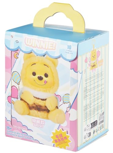 MINISO Disney Winnie The Pooh Collection Beach Vacation Blind Box Figure Vinyl Plush Pendant Model Collectible Toy for Home Decor Holiday Birthday Gifts for Girls and Boys Single Box (Random One)
