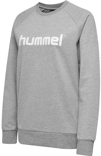 hummel Damen Pullover Go Cotton Logo Sweatshirt Woman 203519 Grey Melange L
