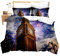 Kinder Jugendliche Betten Set London Thema Bettwäsche Set für Jungen Mädchen Big Ben Feuerwerk Himmlische Qualität Bettbezug mit 1 Kissenbezug Einzelbett 2 teilig 135x200 cm 80x80 cm