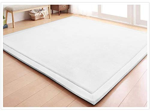 Loartee korallen Samtmatte, Teppich, als Krabbeldecke fürs Kind, Yogamatte und Übungsauflage geeignet, weiß, 200 * 200cm