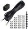 Uvital Phone Extension Cord 33 Ft, Telephone Cable with Standard RJ11 Plug and 1 in-Line Couplers and 20 Cable Clip Holders, Black