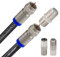 Cable de TV RG6 negro, conector F de cobre impermeable con F81 / RF capaz de extensión, video HD de alta velocidad de hasta 3 GHz para STB, Dish TV, satélite, cable coaxial de antena (negro, 3 M)