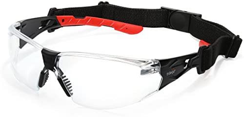 UCi Traega SETO F+ ELITE Premium Safety Glasses Foam & Strap KN Rated Permanent Anti-Fog, Anti Scratch Lens Lightweight Comfortable Wraparound Modern Sport Design (Clear)