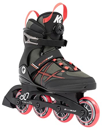 K2 Skates Damen Inline Skates Alexis 80 BOA, Grey - Coral, 30G0317.1.1.070