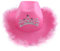 Oshhni Rosa Cowboyhut Breite Krempe mit Tiara Design Western Style Filz Hut für Frauen Kostüm Kostümparty , Federkrempe