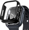 PZOZ Hülle Kompatibel mit Apple Watch Series 7/8 45mm mit Displayschutz, iWatch Sehr stark PC Schutzhülle, All-Around Schutz Case für Apple Watch Series 7/8 45mm (Schwarz, 45mm)