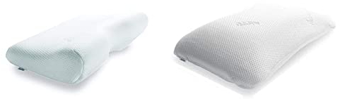 TEMPUR Millennium Kopfkissen Memory Foam, Weiß, XL (54 x 32 x 14/8 cm) & Symphony Schlafkissen ergonomisches Nackenstützkissen für Rücken-und Seitenschläfer, Memory Foam, Weiß, L (63x43x14 cm)
