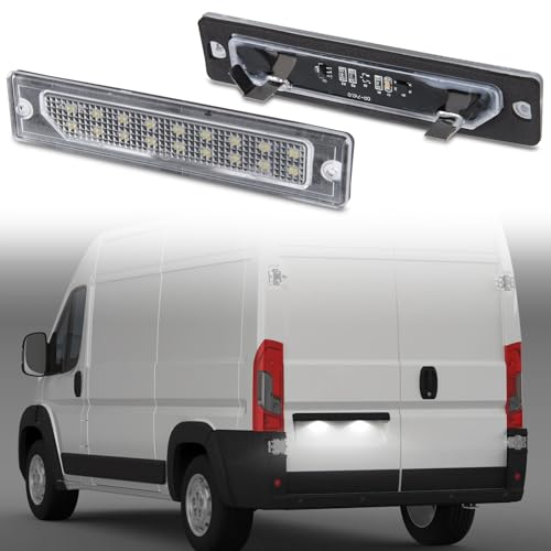 POPMOTORZ LED Kennzeichenbeleuchtung, 2 Stücke LED Nummernschildbeleuchtung 2835 SMD mit CanBus Fehlerfrei für Citroe-n Jumper Peugeot Boxer Fi-at Ducato Maserat-i Ghibli Quattoperter