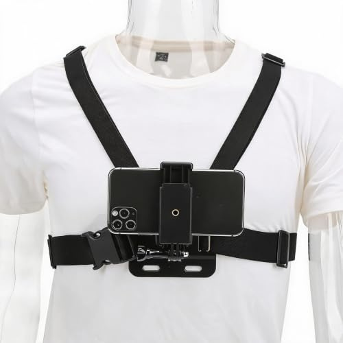 Annadue Handy Brustgurthalterung, Chesty Chest Mount Strap Harness Brustgurt Halterung Brustband Brusthalterung,Verstellbarer Gurthalter Kit für Action Kamera/Smartphones